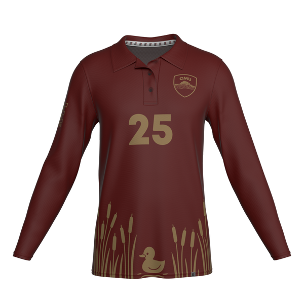 Full Sub N-Knit Long Sleeve Polo (DARK) | University of Colorado Mesa Rubber Huckies Fall 2025