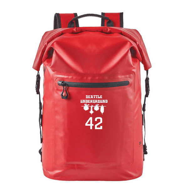 Technical Roll Top Waterproof Backpack 35L (RED) | Seattle Underground August 2025