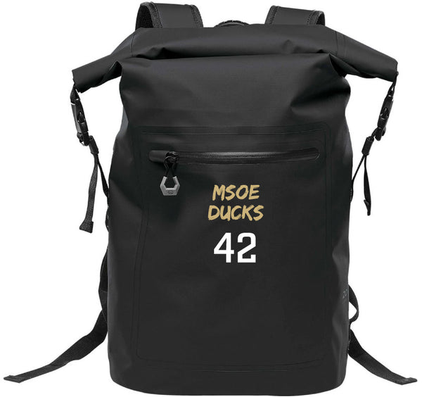 Technical Roll Top Waterproof Backpack 35L (BLACK) | Milwaukee School of Engineering Ducks Spring 2025